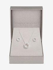 Simply Silver Sterling Silver Tone 925 Cubic Zirconia Round Open Set - Gift Boxed - Image 3 of 3