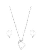 Simply Silver Sterling Silver Tone 925 Cubic Zirconia Heart Set - Gift Boxed - Image 2 of 3