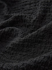 Black Long Sleeve Textured Collared Polo Shirt - Image 2 of 5