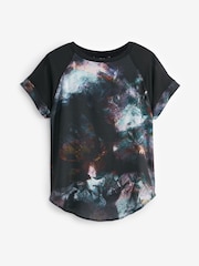 Blurred Floral Woven Mix Short Sleeve Raglan T-Shirt - Image 6 of 7