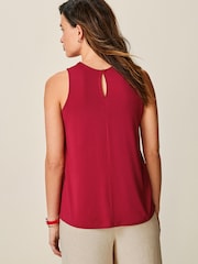 Red Cutwork Crochet Woven Front Vest - Image 4 of 7