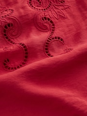 Red Cutwork Crochet Woven Front Vest - Image 7 of 7