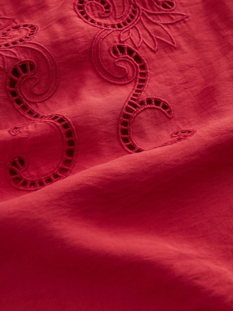 Red Cutwork Crochet Woven Front Vest - Image 7 of 7