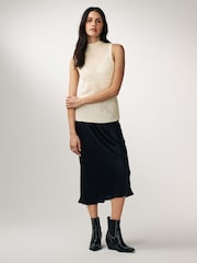 Ecru Creme - Ärmelloses, strukturiertes Tanktop - Bild 4 von 6
