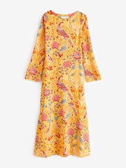Seasons of May Morris & Co. Gelb geblümt - Langärmeliges Säulen-Maxikleid - Bild 4 von 5