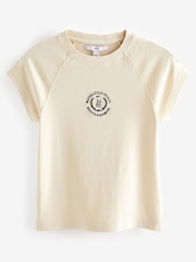 Ecru Crew Neck Short Sleeve Raglan Top - Image 5 of 6