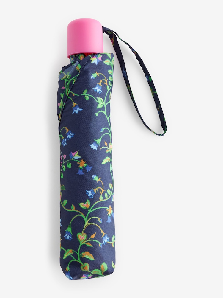 Cath Kidston Navy Floral Print Compact Umbrella - Image 2 of 2