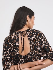 JD Williams Brown Print Jersey Smock Dress - Image 4 of 4