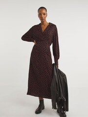 JD Williams Black Spot Midi Tea Dress - Image 1 of 4