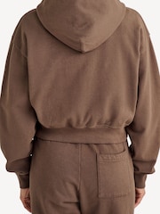 Sporty & Rich Brown H&W Crest Cropped Hoodie - Image 2 of 4