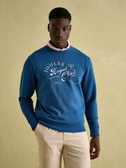Joules Mason Navy Graphic Crew Neck Jumper - Image 1 of 7