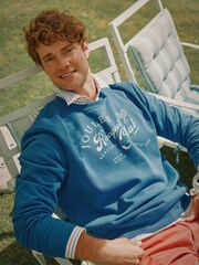 Joules Mason Navy Graphic Crew Neck Jumper - Image 7 of 7