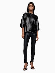 AllSaints Black Juela T-Shirt - Image 4 of 6