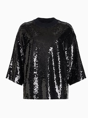 AllSaints Black Juela T-Shirt - Image 6 of 6