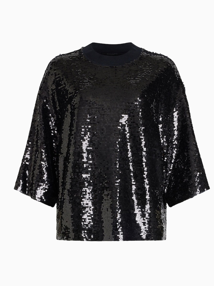 AllSaints Black Juela T-Shirt - Image 6 of 6