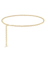 Mood Gold Polished Textured Chain Belt - Image 1 of 4