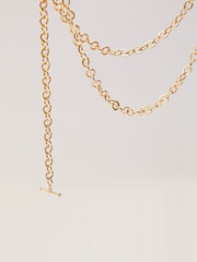 Mood Gold Polished Textured Chain Belt - Image 2 of 4