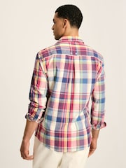 Joules Madras Blue/Pink Long Sleeve Cotton Check Shirt - Image 3 of 8