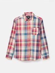 Joules Madras Blue/Pink Long Sleeve Cotton Check Shirt - Image 7 of 8