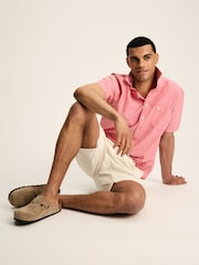 Joules Linen Blend Pink Plain Short Sleeve Shirt - Image 5 of 7