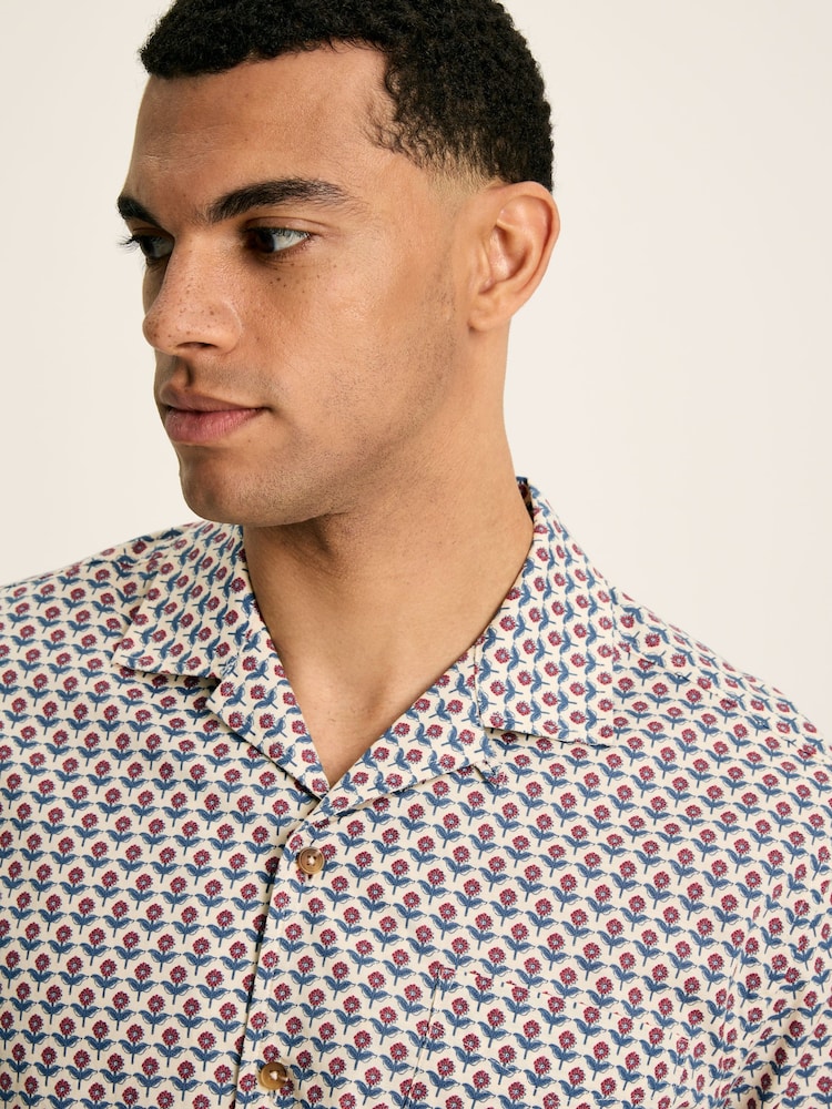 Joules Revere Blue Printed Short Sleeve Shirt - Image 2 of 8