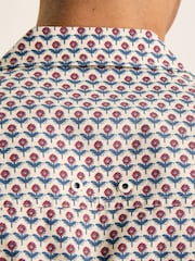Joules Revere Blue Printed Short Sleeve Shirt - Image 6 of 8