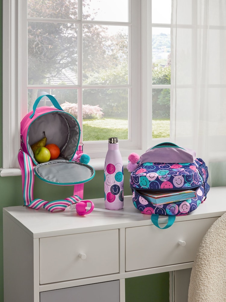 Iridescent Smiley Face Backpack, Lunch Bag and Water Bottle Bundle - Image 2 of 5