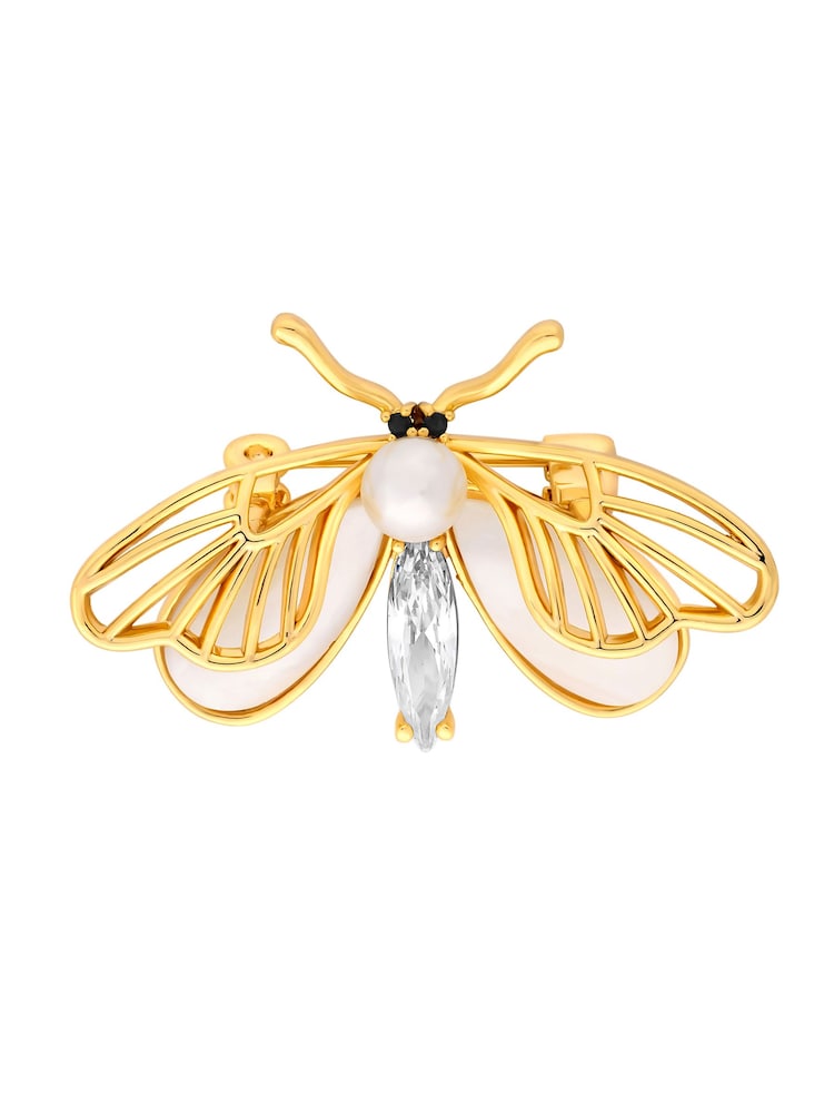 Jon Richard Gold Tone Butterfly Pearl And Mother Of Pearl Gift Boxed Brooch - Image 1 of 2
