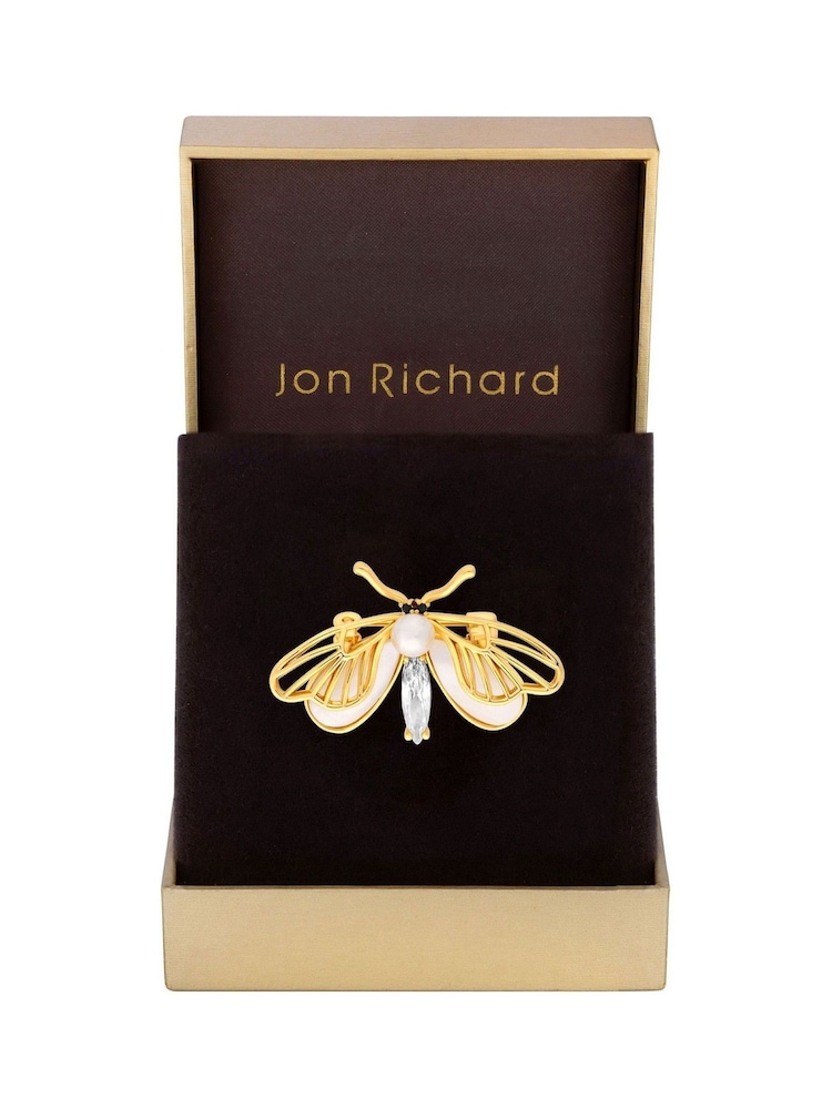 Jon Richard Gold Tone Butterfly Pearl And Mother Of Pearl Gift Boxed Brooch - Image 2 of 2