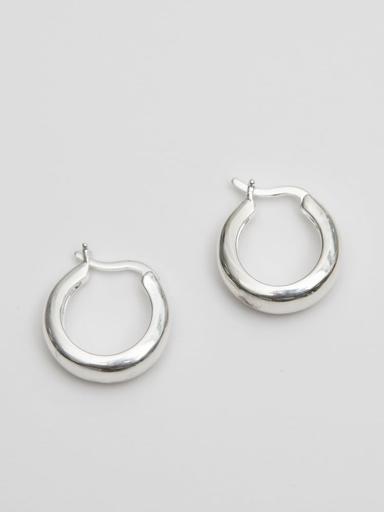Simply Silver Sterling Silver Tone 925 Polished Small Hoop Earrings - Image 1 of 2