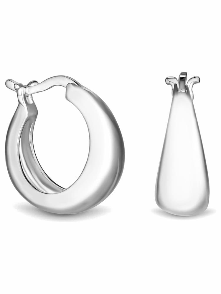 Simply Silver Sterling Silver Tone 925 Polished Small Hoop Earrings - Image 2 of 2