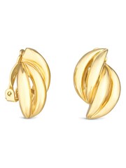 Jon Richard Gold Tone Polished Layered Clip Earrings - Image 1 of 2