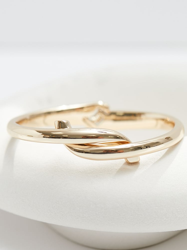 Jon Richard Gold Tone Polished Twisted Bangle Bracelet - Image 2 of 3
