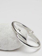 Jon Richard Silver Tone Polished Twisted Bangle Bracelet - Image 2 of 3
