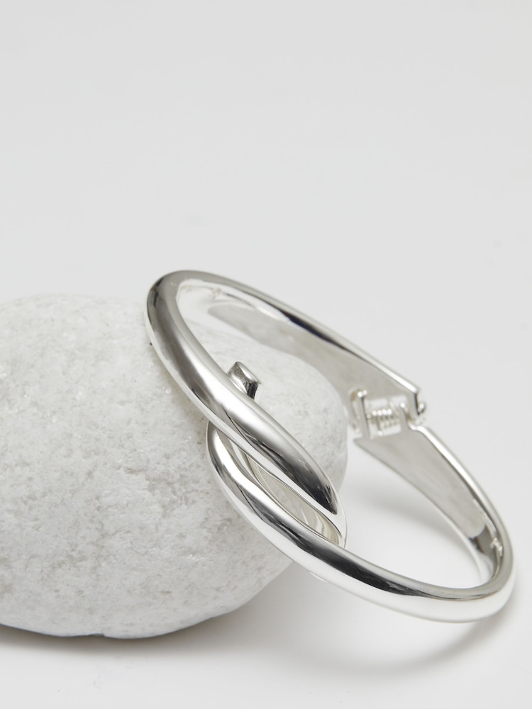 Jon Richard Silver Tone Polished Twisted Bangle Bracelet - Image 2 of 3