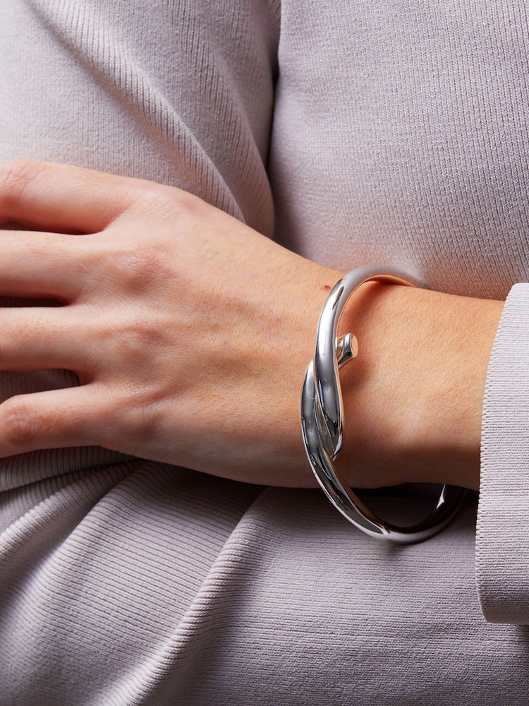 Jon Richard Silver Tone Polished Twisted Bangle Bracelet - Image 3 of 3