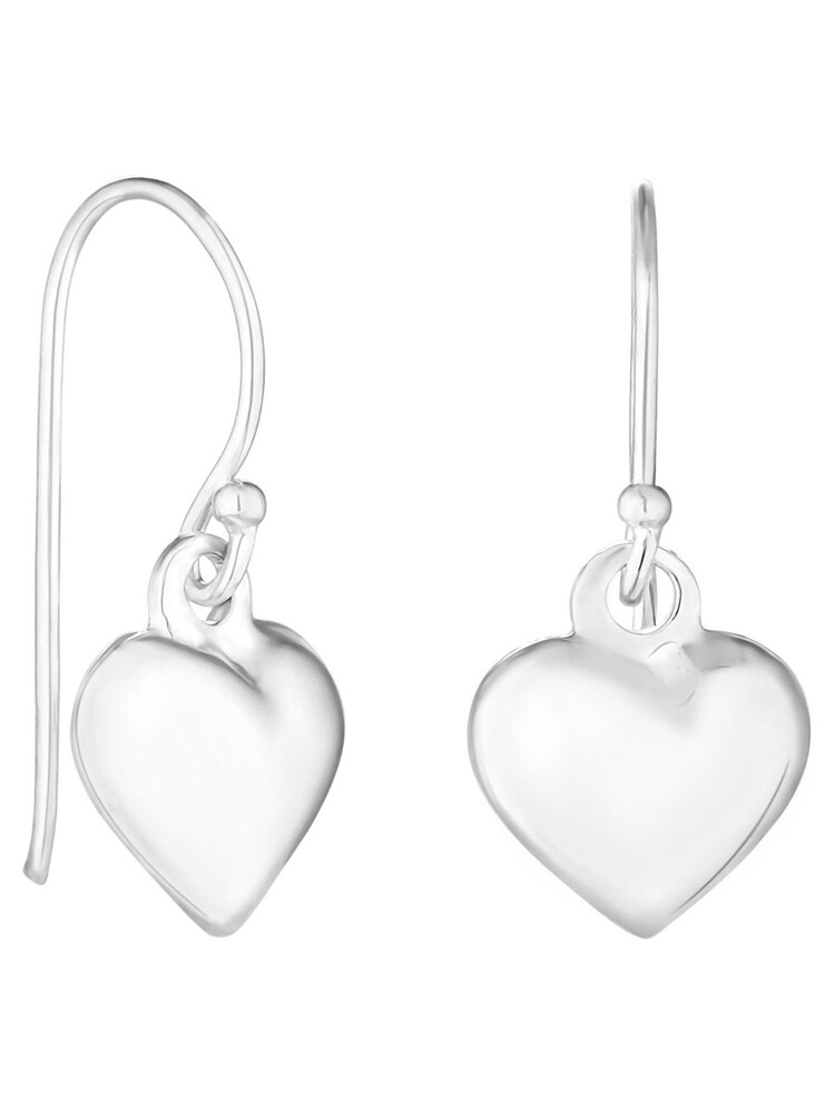 Simply Silver Silver Tone Puff Heart Drop Earrings - Image 1 of 1