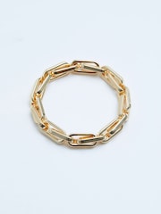 Jon Richard Gold Tone Polished Chain Stretch Bracelet - Image 1 of 4