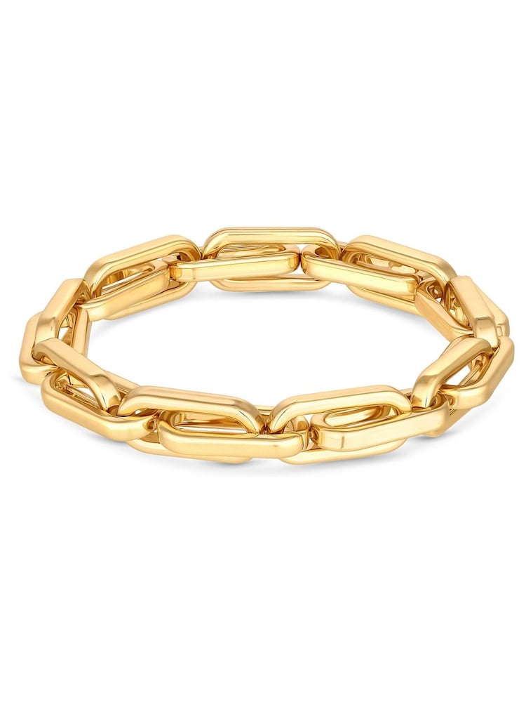 Jon Richard Gold Tone Polished Chain Stretch Bracelet - Image 2 of 4