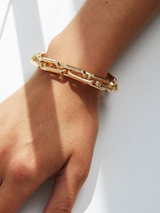 Jon Richard Gold Tone Polished Chain Stretch Bracelet - Image 4 of 4