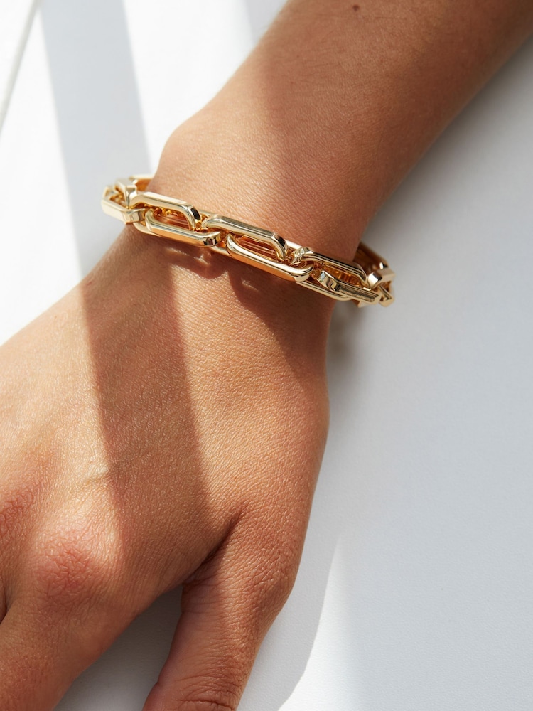 Jon Richard Gold Tone Polished Chain Stretch Bracelet - Image 4 of 4 Jon Richard Gold Tone Polished Chain Stretch Bracelet - Image 4 of 4