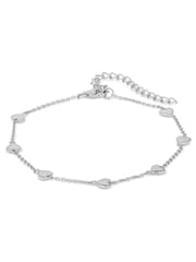 Simply Silver Sterling Silver Tone 925 Polished Heart Station Bracelet - Image 1 of 2