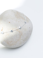 Simply Silver Sterling Silver Tone 925 Polished Heart Station Bracelet - Image 2 of 2