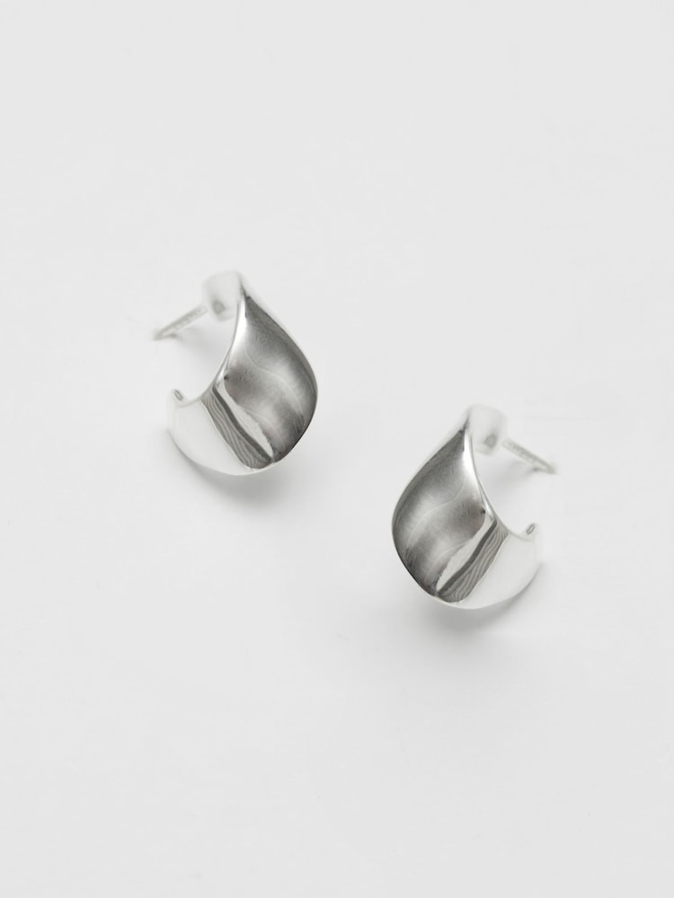 Simply Silver Sterling Silver 925 Clean Polished Twist Hoop Earrings - Image 1 of 3