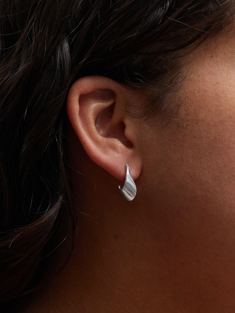 Simply Silver Sterling Silver 925 Clean Polished Twist Hoop Earrings - Image 3 of 3