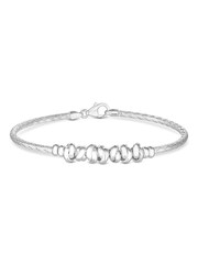 Simply Silver Silver Tone Love Knot Textured Bangle Bracelet - Image 2 of 3