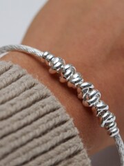 Simply Silver Silver Tone Love Knot Textured Bangle Bracelet - Image 3 of 3