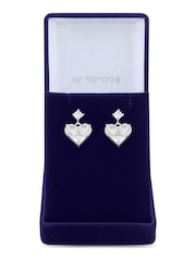 Jon Richard Silver Tone Cubic Zirconia Mixed Stone Heart Earrings - Image 3 of 3