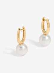 Jon Richard Gold Tone Pearl Drop Hoop Earrings - Image 1 of 5