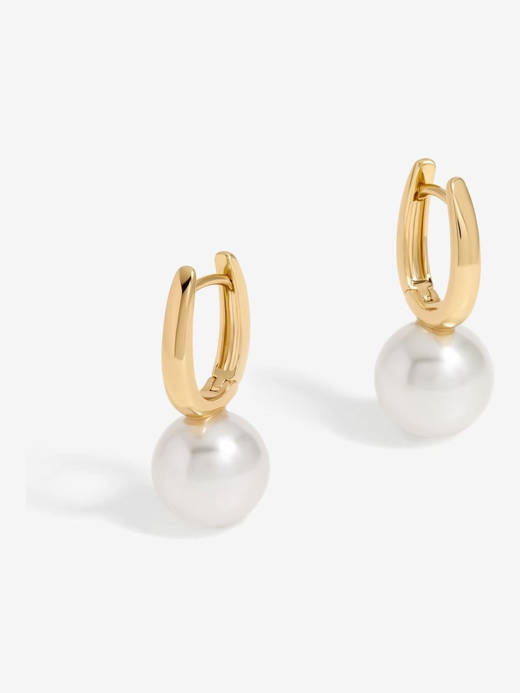 Jon Richard Gold Tone Pearl Drop Hoop Earrings - Image 1 of 5